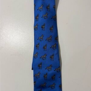 Bijoux Terner Royal Blue Tie with Black & White Zebra Motif